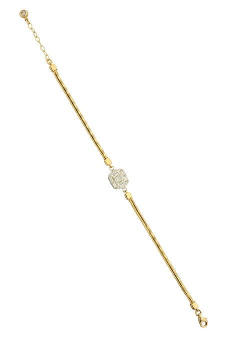 Bracelet en or massif avec pierres précieuses baguette | 14K (585) | 3,94 grammes