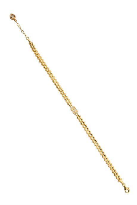 Brazalete de piedras preciosas baguette de oro macizo | 14K (585) | 3,98 gramos