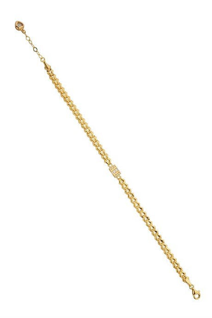 Brazalete de piedras preciosas baguette de oro macizo | 14K (585) | 3,98 gramos