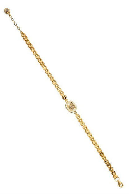 Bracelet en or massif avec pierres précieuses baguette | 14K (585) | 4,80 gr