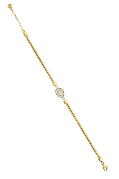 Solid Gold Baguette Gemstone Bracelet | 14K (585) | 3.86 gr