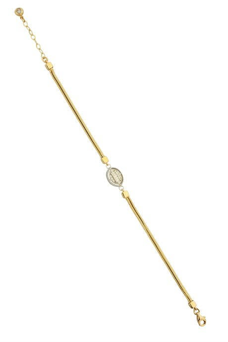 Bracelet en or massif avec pierres précieuses baguette | 14K (585) | 3,86 grammes