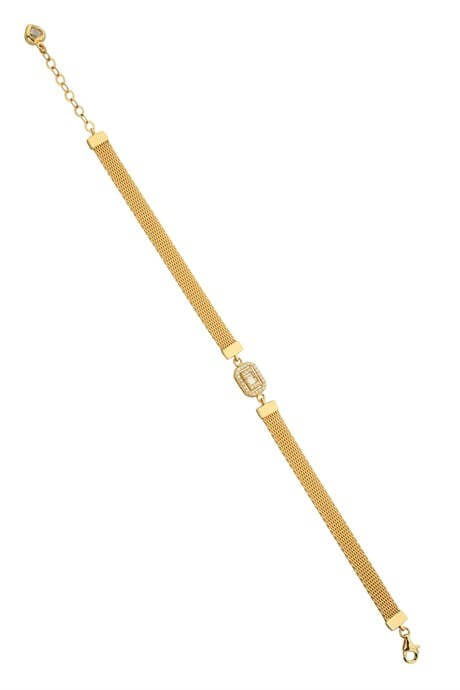 Brazalete de piedras preciosas baguette de oro macizo | 14K (585) | 7,34 gramos