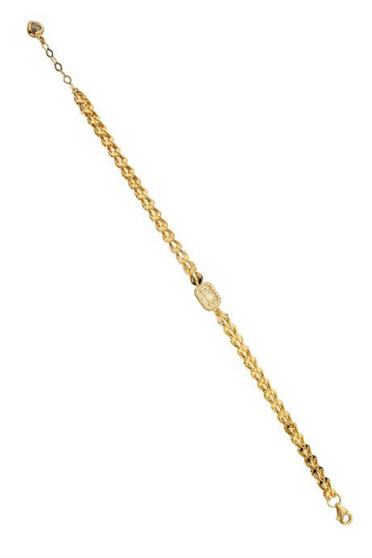 Bracelet en or massif avec pierres précieuses baguette | 14K (585) | 4,62 grammes