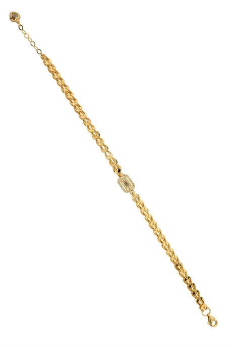 Bracelet en or massif avec pierres précieuses baguette | 14K (585) | 4,54 grammes