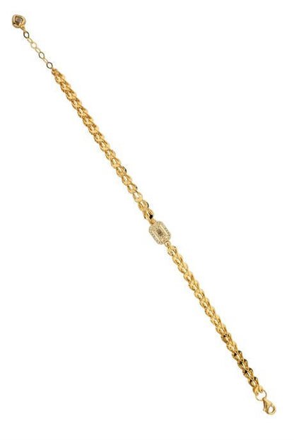 Solid Gold Baguette Gemstone Bracelet | 14K (585) | 4.54 gr