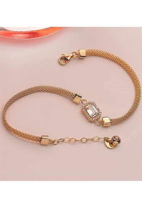 Solid Gold Baguette Gemstone Bracelet | 14K (585) | 4.77 gr
