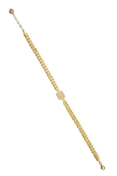 Bracelet en or massif avec pierres précieuses baguette | 14K (585) | 4,81 grammes