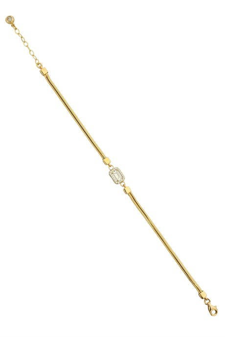 Bracelet en or massif avec pierres précieuses baguette | 14K (585) | 3,36 grammes