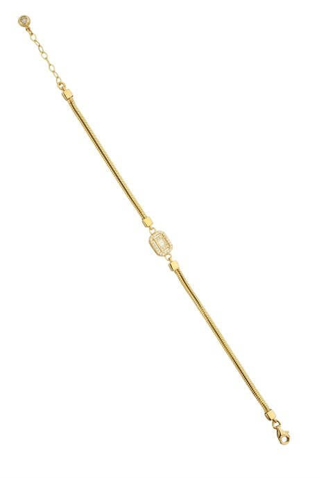 Bracelet en or massif avec pierres précieuses baguette | 14K (585) | 3,54 grammes