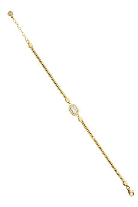 Bracelet en or massif avec pierres précieuses baguette | 14K (585) | 3,65 grammes