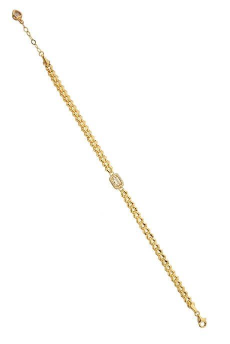 Bracelet en or massif avec pierres précieuses baguette | 14K (585) | 4,12 grammes