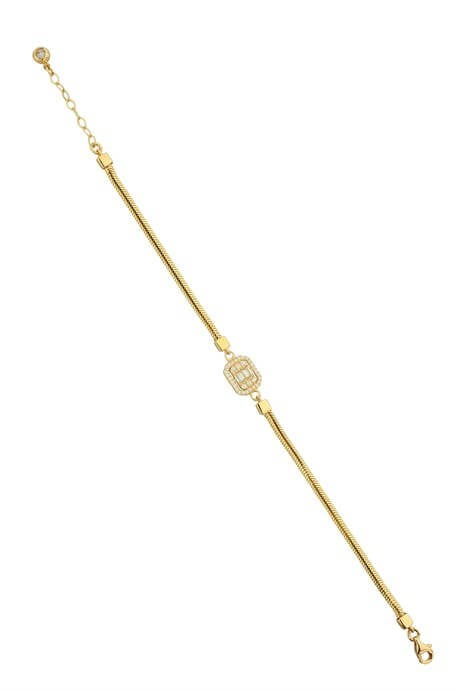 Bracelet en or massif avec pierres précieuses baguette | 14K (585) | 3,72 grammes