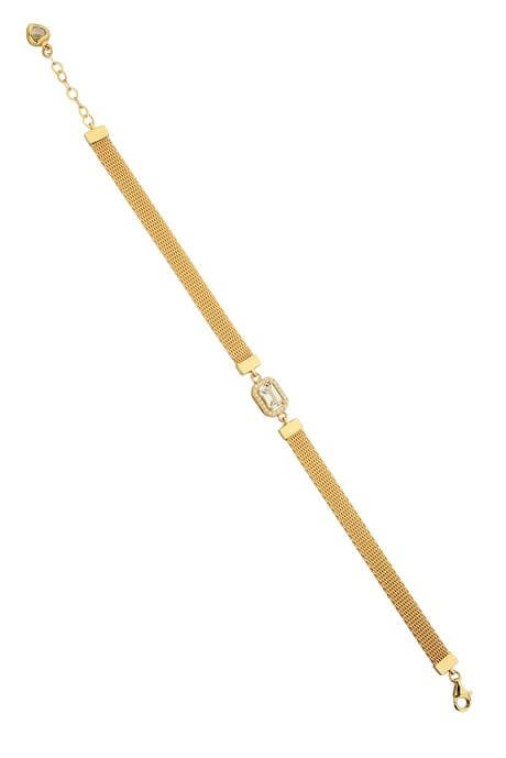 Bracelet en or massif avec pierres précieuses baguette | 14K (585) | 7,37 grammes