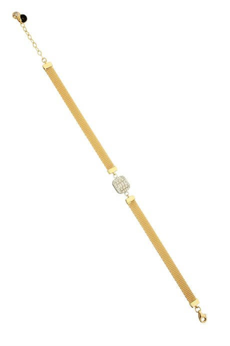 Bracelet en or massif avec pierres précieuses baguette | 14K (585) | 7,55 grammes