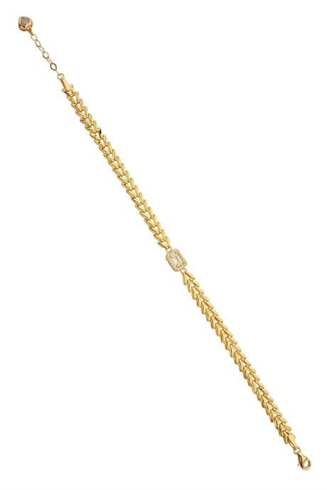 Bracelet en or massif avec pierres précieuses baguette | 14K (585) | 4,77 grammes