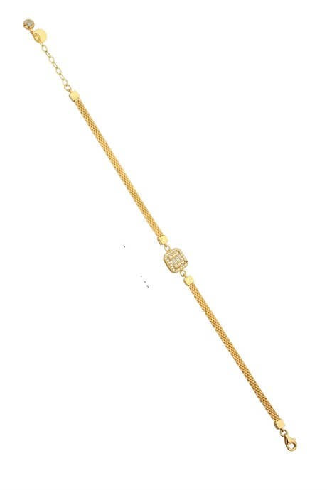 Bracelet en or massif avec pierres précieuses baguette | 14K (585) | 4,99 grammes