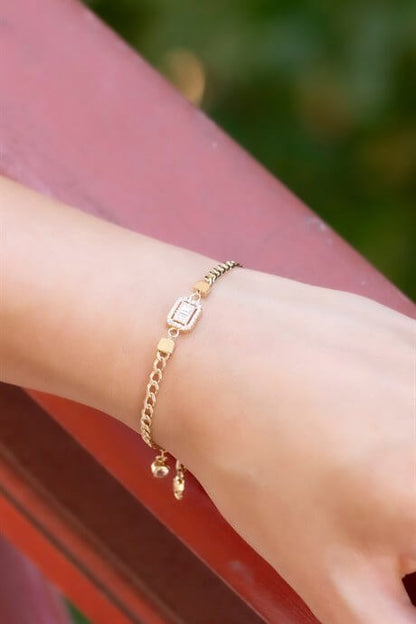 Solid Gold Baguette Gemstone Bracelet | 14K (585) | 3.23 gr