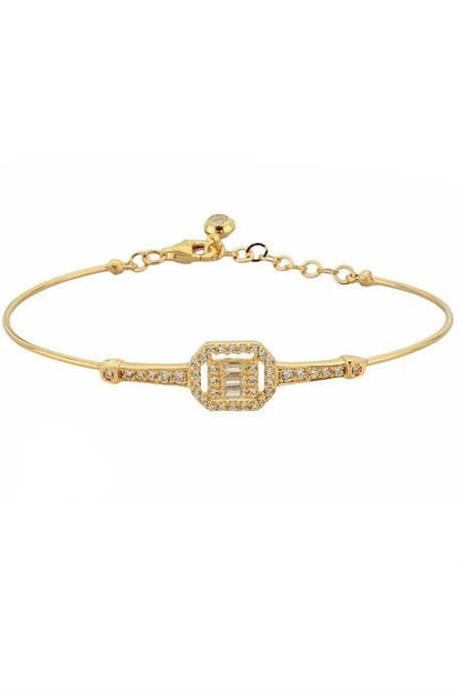 Solid Gold Baguette Gemstone Bracelet | 14K (585) | 3.52 gr