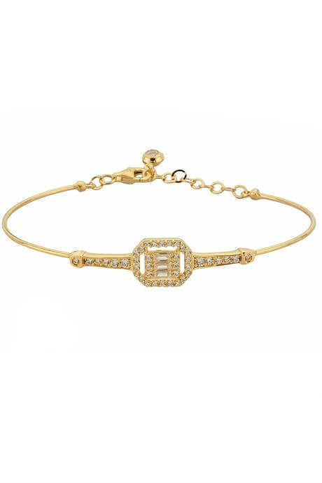 Bracelet en or massif avec pierres précieuses baguette | 14K (585) | 3,52 grammes