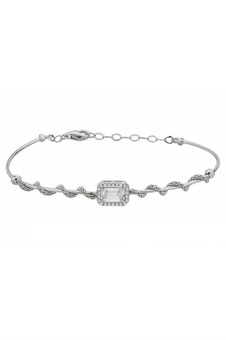 Bracelet en or massif avec pierres précieuses baguette | 14K (585) | 3,31 grammes