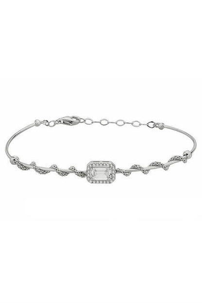 Bracelet en or massif avec pierres précieuses baguette | 14K (585) | 3,31 grammes