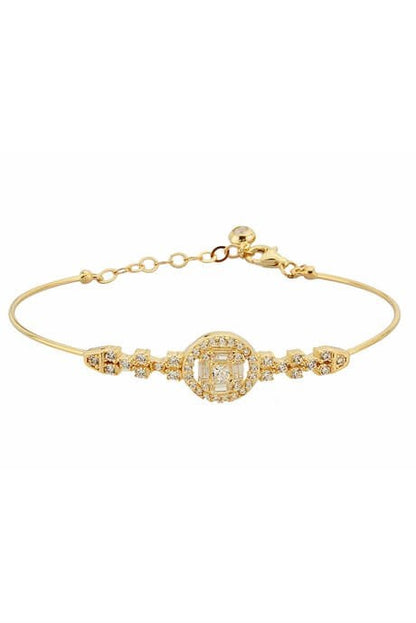 Bracelet en or massif avec pierres précieuses baguette | 14K (585) | 4,74 grammes