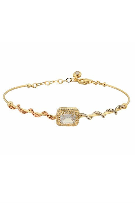 Bracelet en or massif avec pierres précieuses baguette | 14K (585) | 4,06 grammes