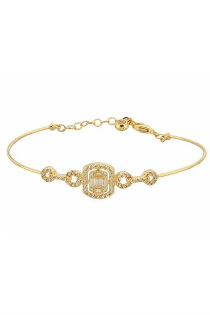 Solid Gold Baguette Gemstone Bracelet | 14K (585) | 4.21 gr