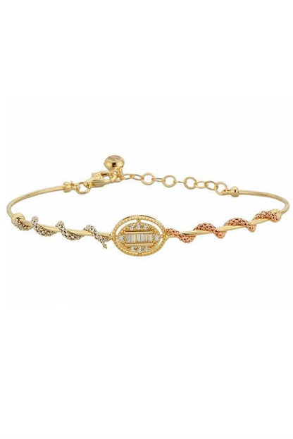 Bracelet en or massif avec pierres précieuses baguette | 14K (585) | 3,58 grammes