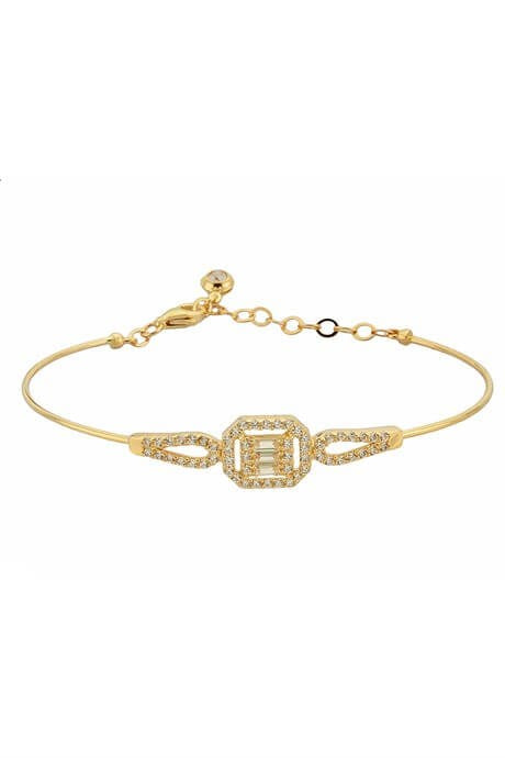 Bracelet en or massif avec pierres précieuses baguette | 14K (585) | 3,72 grammes