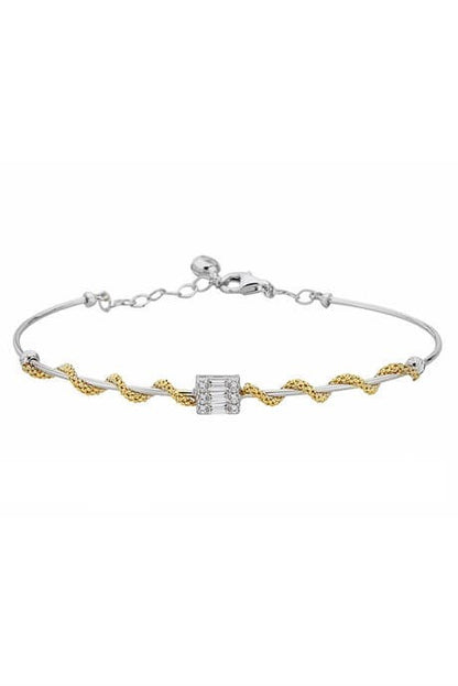 Bracelet en or massif avec pierres précieuses baguette | 14K (585) | 3,27 grammes