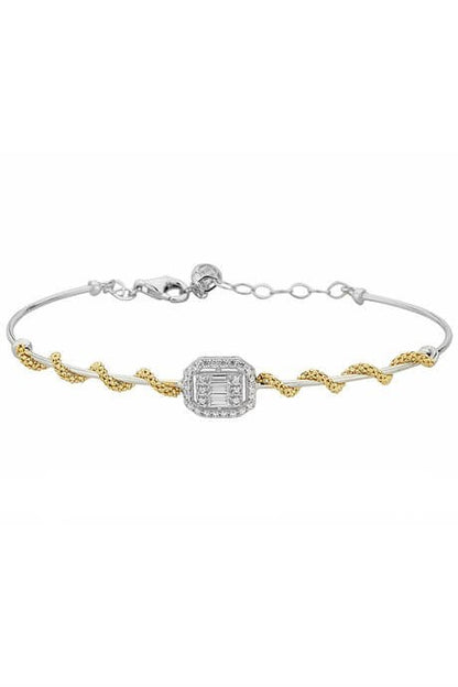 Bracelet en or massif avec pierres précieuses baguette | 14K (585) | 3,68 grammes