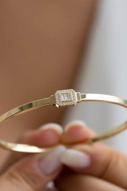 Solid Gold Baguette Gemstone Bracelet | 14K (585) | 5.52 gr