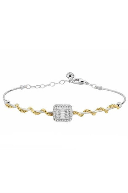 Solid Gold Baguette Gemstone Bracelet | 14K (585) | 3.70 gr