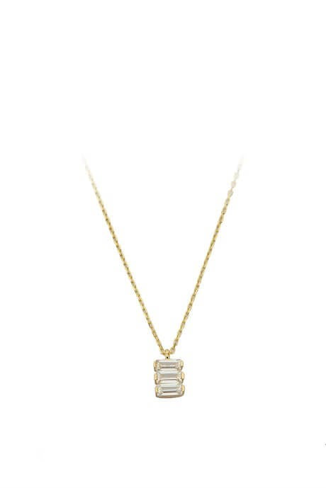 Solid Gold Baguette Gemstone Necklace | 14K (585) | 1.37 gr