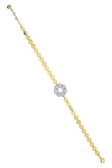 Solid Gold Baguette Gemstone Design Bracelet | 14K (585) | 4.38 gr