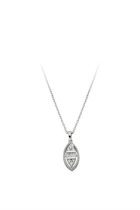 Collier de conception de pierres précieuses baguette en or massif | 14K (585) | 1,66 g