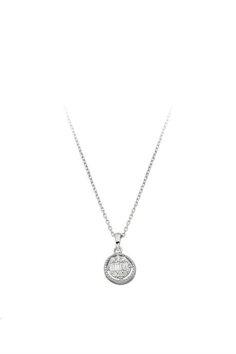 Solid Gold Baguette Gemstone Design Necklace | 14K (585) | 1.48 gr