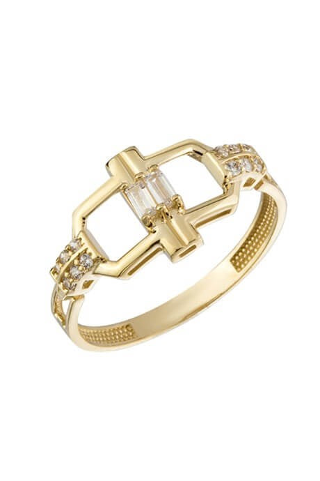 Solid Gold Baguette Gemstone Design Ring | 14K (585) | 1.76 gr