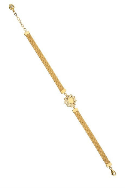 Brazalete de estrella de piedras preciosas baguette de oro macizo | 14K (585) | 7,92 gramos