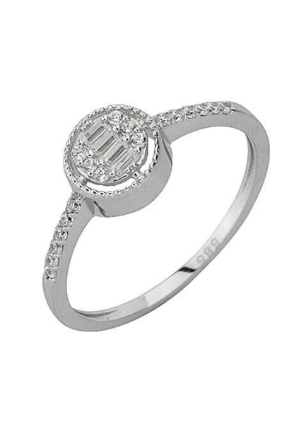 Bague en or massif avec pierres précieuses baguette | 14K (585) | 1,55 g