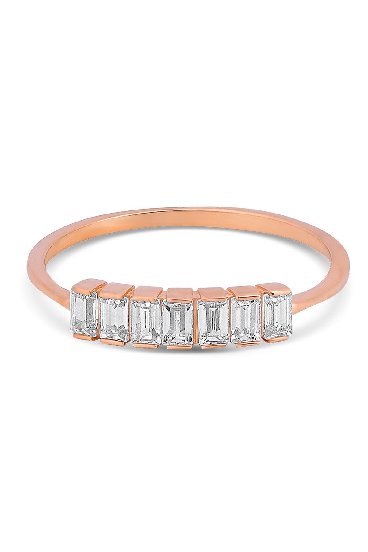 Solid Gold Baguette Gemstone Ring