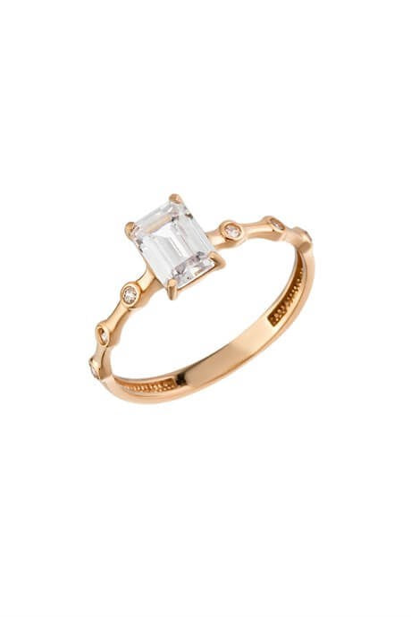 Solid Gold Baguette Gemstone Ring | 14K (585) | 1.64 gr