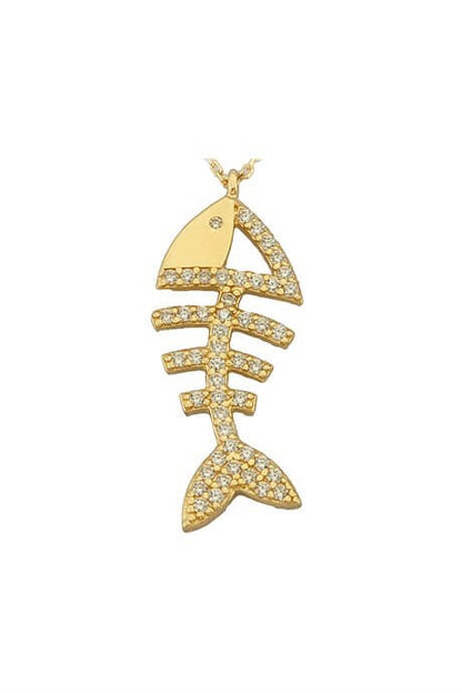 Collier de poisson en or massif | 14K (585) | 2,55 grammes