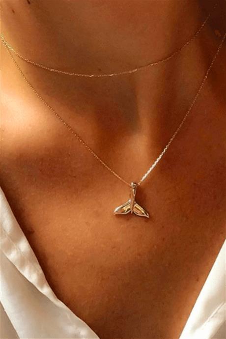 Solid Gold Fish Tail Necklace | 14K (585) | 2.15 gr