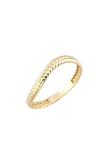 Solid Gold Herringbone Ring | 14K (585) | 1.19 gr