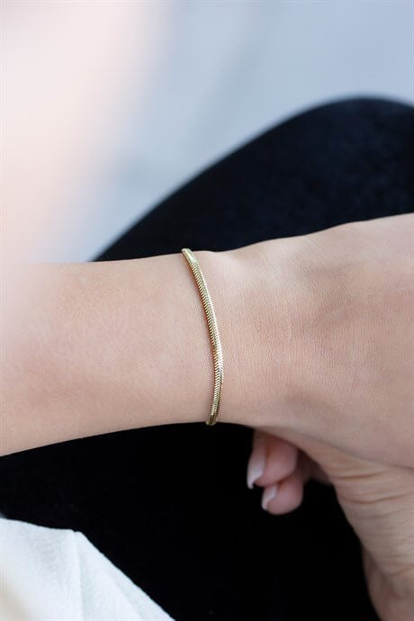 Bracelet chaîne à chevrons en or massif | 14K (585) | 2,85 grammes