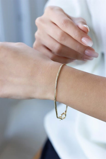 Solid Gold Herringbone Chain Bracelet | 14K (585) | 2.85 gr