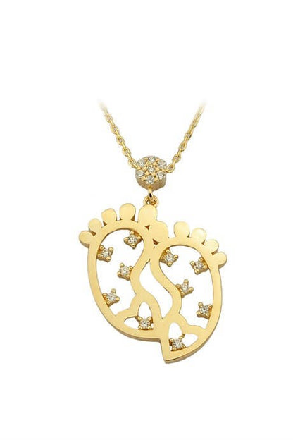 Collier de pied de bébé en or massif | 14K (585) | 2,64 grammes